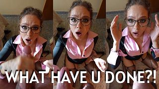 POV: Stepmom asked dont cum on her face. Huge facial