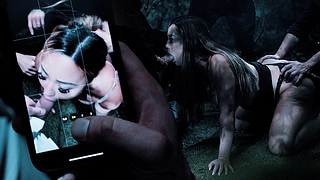 Asian Slut Gangbang - Japanese Girl With Big Tits Gets Used Like A Fuckdoll In The Woods Freeze Fuck porn video thumbnail