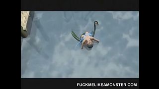 Beachside cartoon babe getting pussy fucked