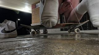 Skater Femboy Pees Hard Infront Of You Then Cums On Your Face