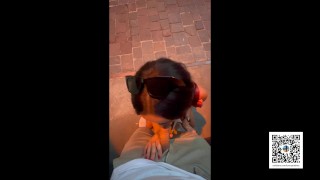 Date night went too well - blowjob on street! Tonny and Mia