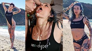 Influencer fake photoshoot ends with lots of squirt and a huge load of cum ENG subs - SEX-DATER porn video thumbnail