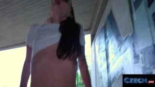 Czech XXX - Sweet ass Czech is fucked in public under a bridge